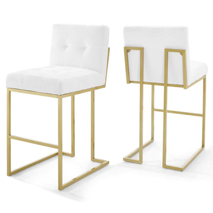 barstools | CasaFoyer Privy Bar Stool Set of 2 | Modern Elegance | Fabric Upholstery | Geometric Base | Footrest | No Assembly | 331 lbs Capacity | casafoyer.myshopify.com