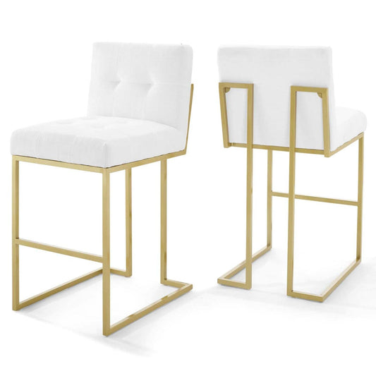 barstools | CasaFoyer Privy Bar Stool Set of 2 | Modern Elegance | Fabric Upholstery | Geometric Base | Footrest | No Assembly | 331 lbs Capacity | casafoyer.myshopify.com