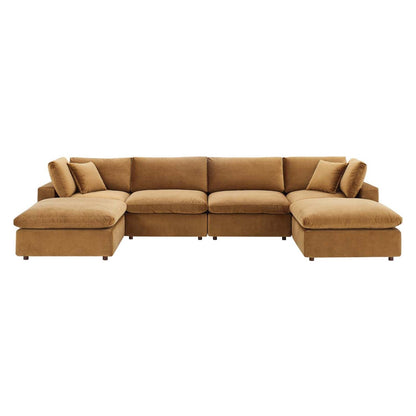 sofas | CasaFoyer Commix 6-Piece Sectional Sofa | Luxurious & Inviting | Stain-Resistant Velvet | Solid Wood Construction | Overstuffed Down Feather Cushions | Ample Seating | 331 lbs Weight Capacity | Plastic Foot Glides | casafoyer.myshopify.com