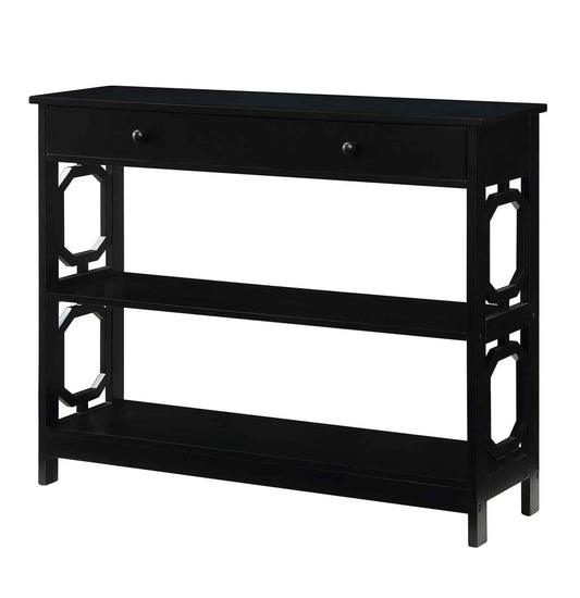 TABLE | Omega 1 Drawer Console Table with Shelves | Ample Storage | Sleek Geometric Design | Durable & Timeless | Complements Any Decor | Omega Collection | casafoyer.myshopify.com