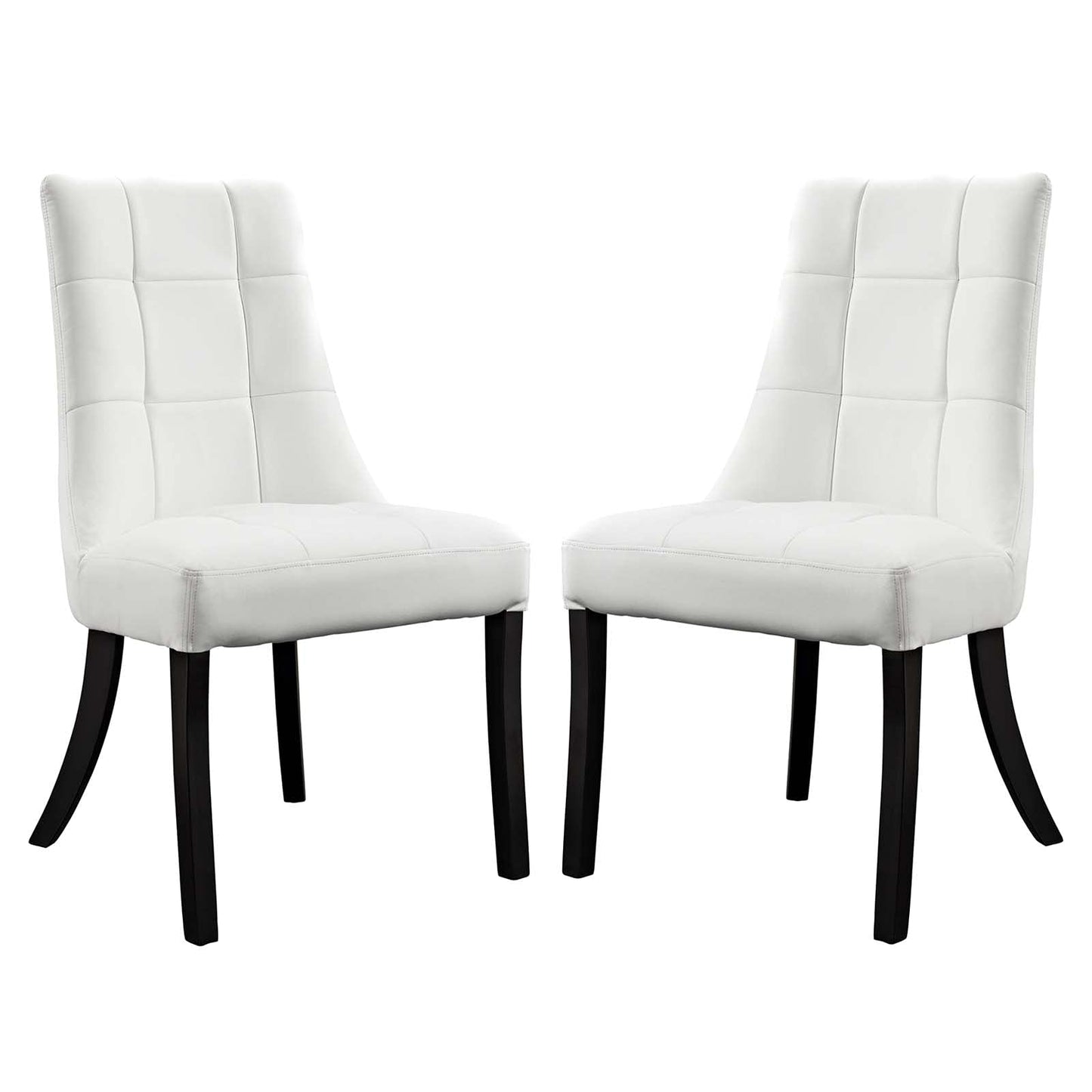 home office desk chairs | CasaFoyer Noblesse Dining Chair Set of 2 | Grandeur & Comfort | Faux Leather Checkerboard Pattern | White | casafoyer.myshopify.com