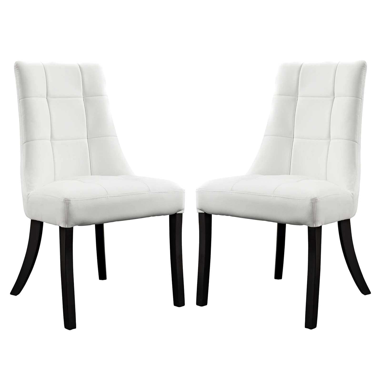 home office desk chairs | CasaFoyer Noblesse Dining Chair Set of 2 | Grandeur & Comfort | Faux Leather Checkerboard Pattern | White | casafoyer.myshopify.com