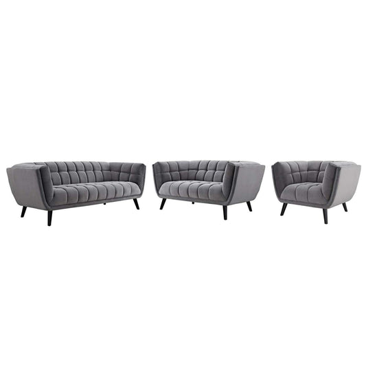 kitchen and dining room sets | CasaFoyer Bestow Performance Velvet Living Room Set | Wide-Profile Design | Soft & Durable Upholstery | Button Tufting | Black Wood Legs | Includes Armchair, Loveseat, Sofa | Perfect for Mid-Century, Modern Farmhouse, Contemporary Decor | casafoyer.myshopify.com