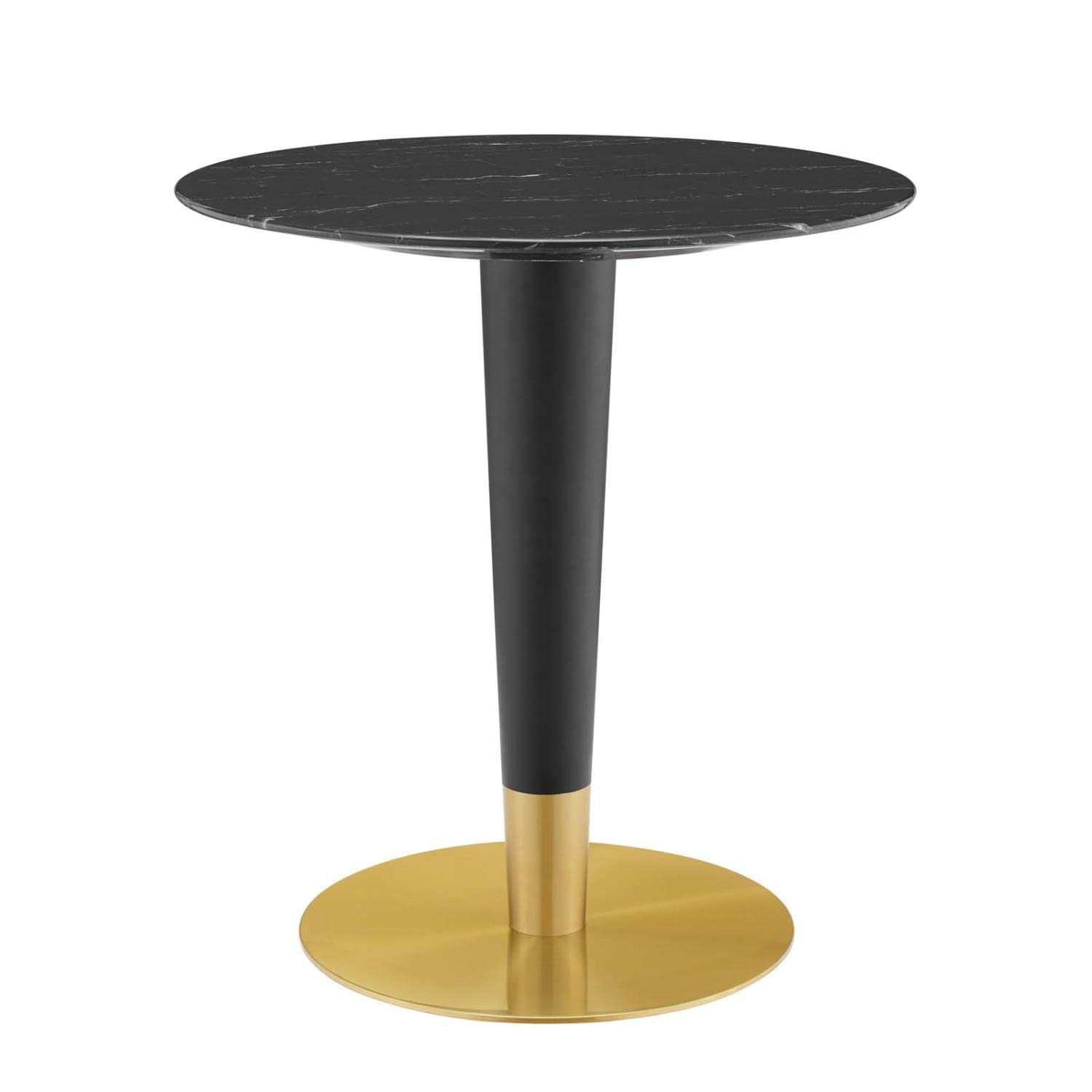 patio dining tables | CasaFoyer Zinque Dining Table | 28 Artificial Marble | Stylish Design | Easy to Clean | Black & Gold Base | Assembly Required | casafoyer.myshopify.com