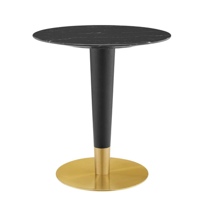 patio dining tables | CasaFoyer Zinque Dining Table | 28 Artificial Marble | Stylish Design | Easy to Clean | Black & Gold Base | Assembly Required | casafoyer.myshopify.com