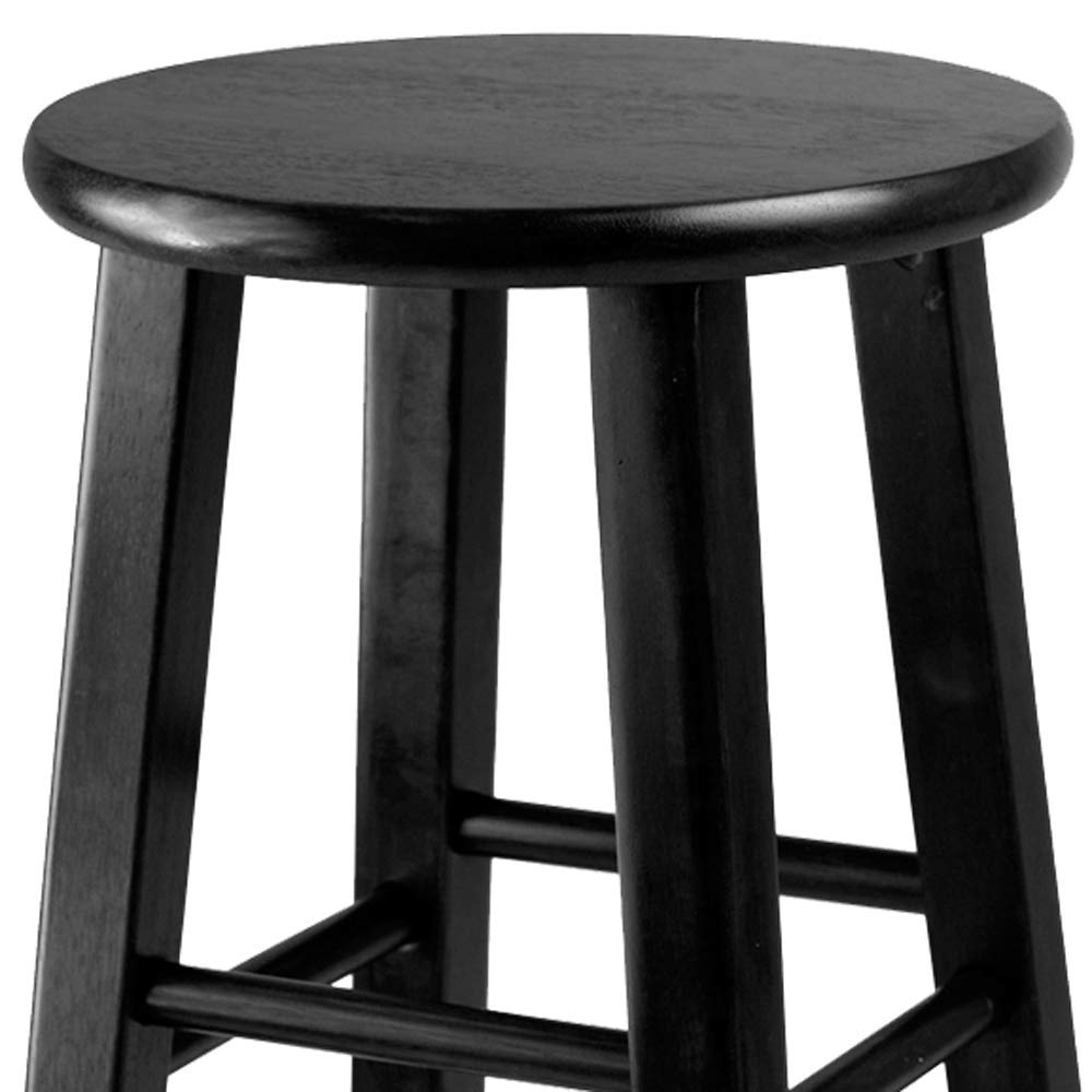 barstools | CasaFoyer  Wood Pacey Counter Stools - Set of 2 | Black | Solid Wood | 24.4 Height | Modern Design | Space-saving | No Assembly | casafoyer.myshopify.com