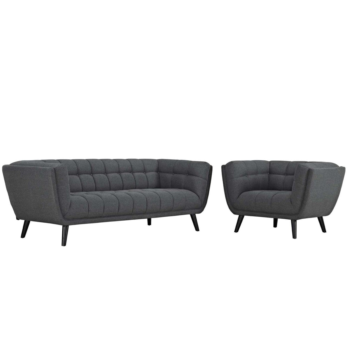kitchen and dining room sets | CasaFoyer Bestow Collection | Luxurious Upholstered Sofa & Armchair Set | Gray | Button Tufted | Mid-Century Modern Farmhouse | Living Room Furniture | casafoyer.myshopify.com