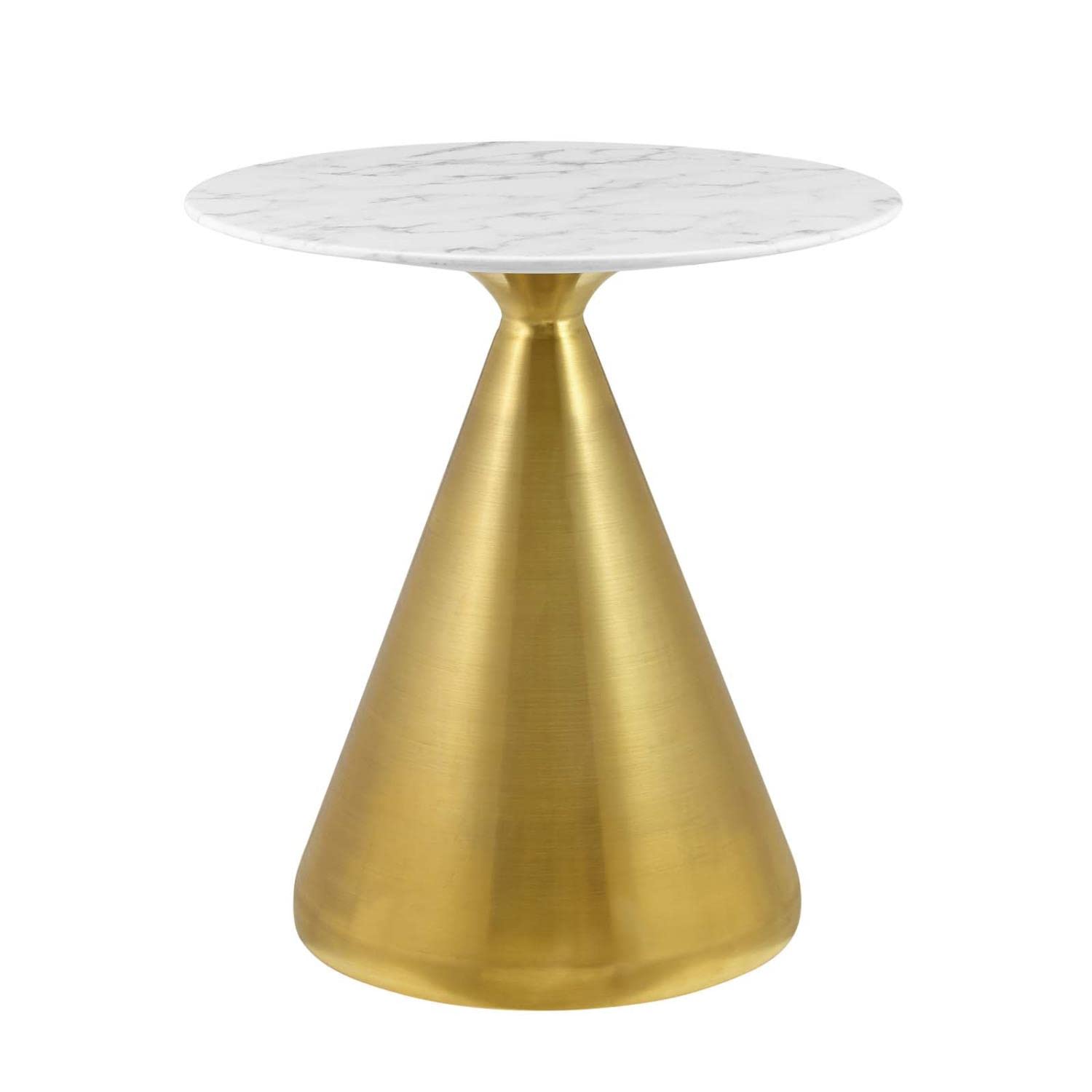 patio dining tables | CasaFoyer Tupelo 28 Dining Table | Modern Style | Mid-Century Charm | Polished Gold Metal Base | Easy-to-Clean Artificial Marble Top | Non-Marking Ring | casafoyer.myshopify.com