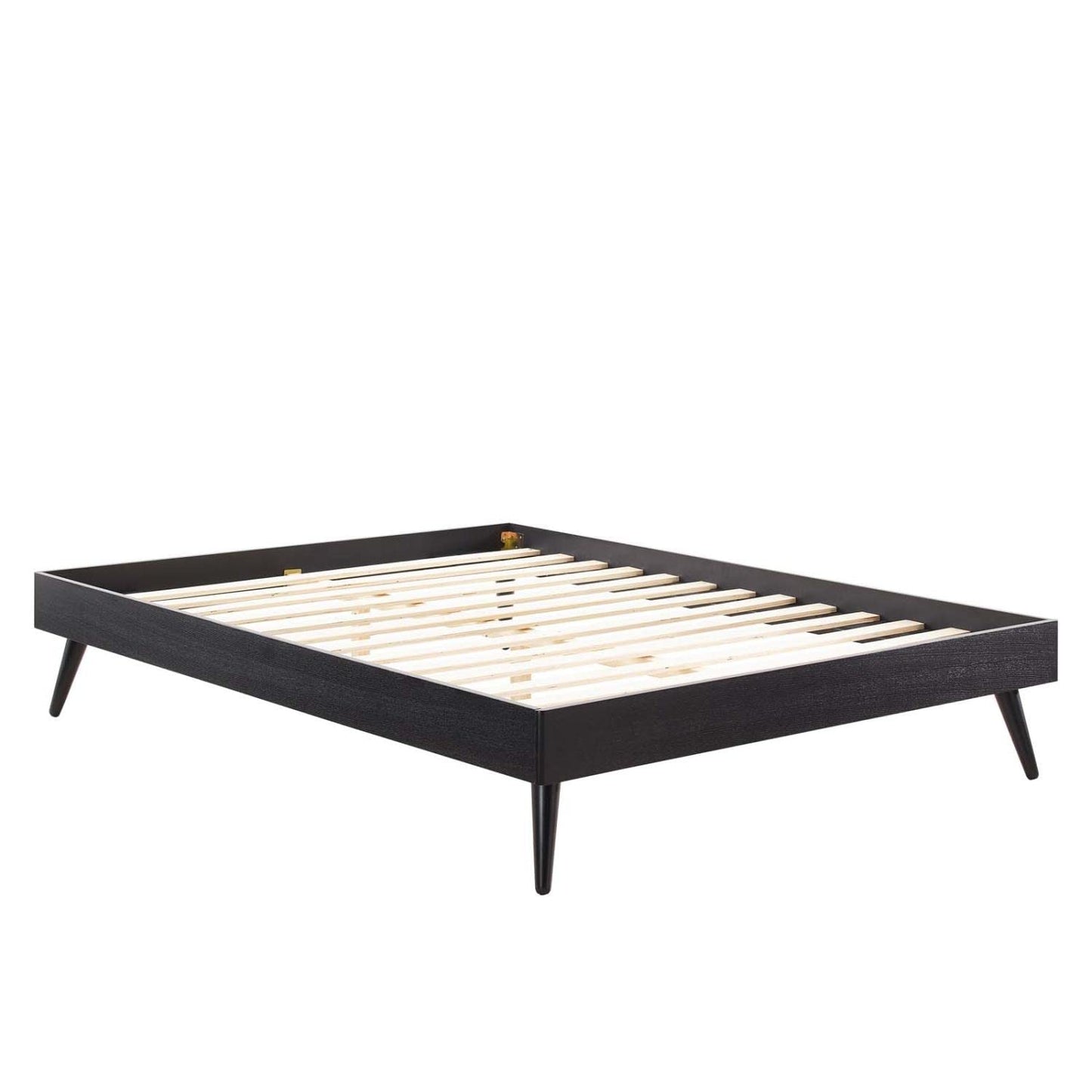 Bed | CasaFoyer Margo Full Platform Bed Frame | Mid-Century Design | Interchangeable Headboards | Durable Wood Construction | No Box Spring Needed | Easy Assembly | Black | casafoyer.myshopify.com