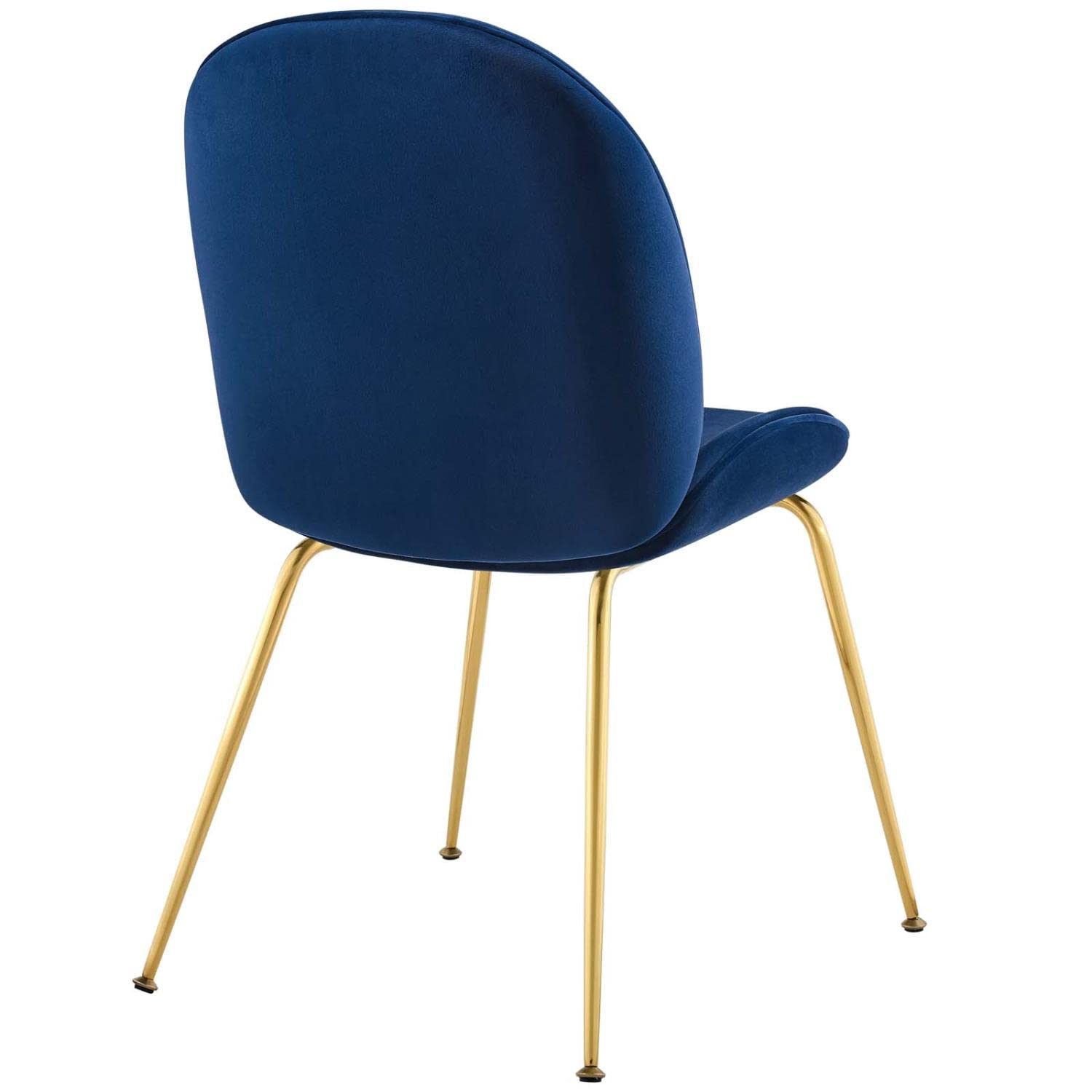 home office desk chairs | CasaFoyer Scoop Gold Stainless Steel Leg Dining Chair | Navy | Vintage Glamour | Stain-Resistant Velvet Upholstery | Dense Foam Padding | Non-Marking Foot Caps | Charming & Sophisticated | casafoyer.myshopify.com