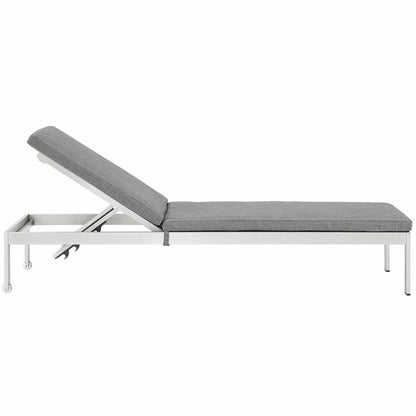 Patio Furniture Sets | Shore Outdoor Patio Sun Lounger | Sleek Design | Aluminum Frame | Gray Tones | Easy Assembly | Clear Wheels | Non-Marking Foot Caps | Comfortable & Versatile | casafoyer.myshopify.com