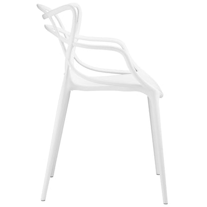 Chair | Entangled Dining Chair | Mesmerizing Design | Molded Plastic | Fully Assembled | Easy-to-Clean Surface | Foot Caps | White | casafoyer.myshopify.com