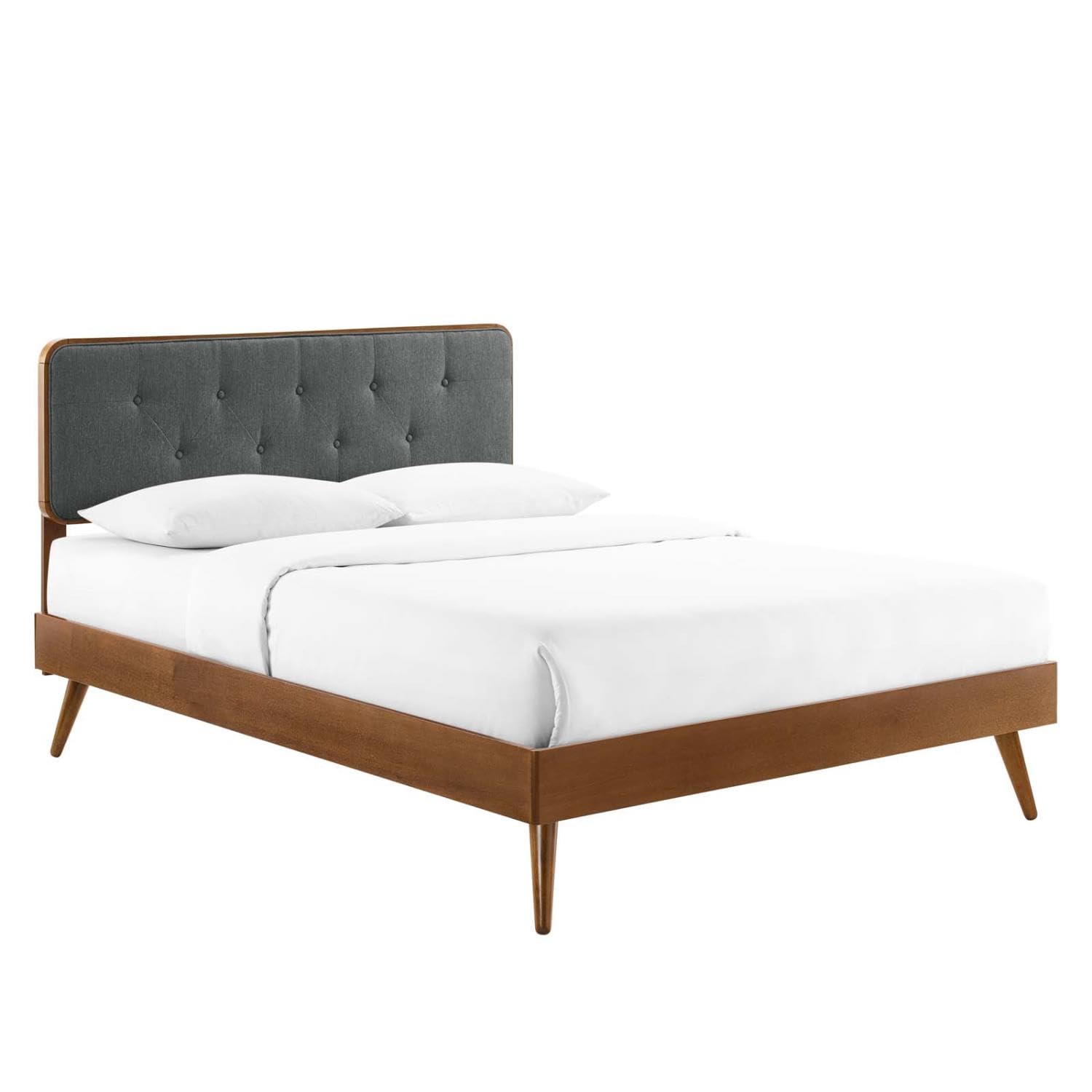 adjustable bed bases | CasaFoyer Bridgette Tufted Wood King Platform Bed | Modern Retro Design | Wood Grain Frame | Sturdy Construction | No Box Spring Needed | Accommodates Various Mattresses | casafoyer.myshopify.com