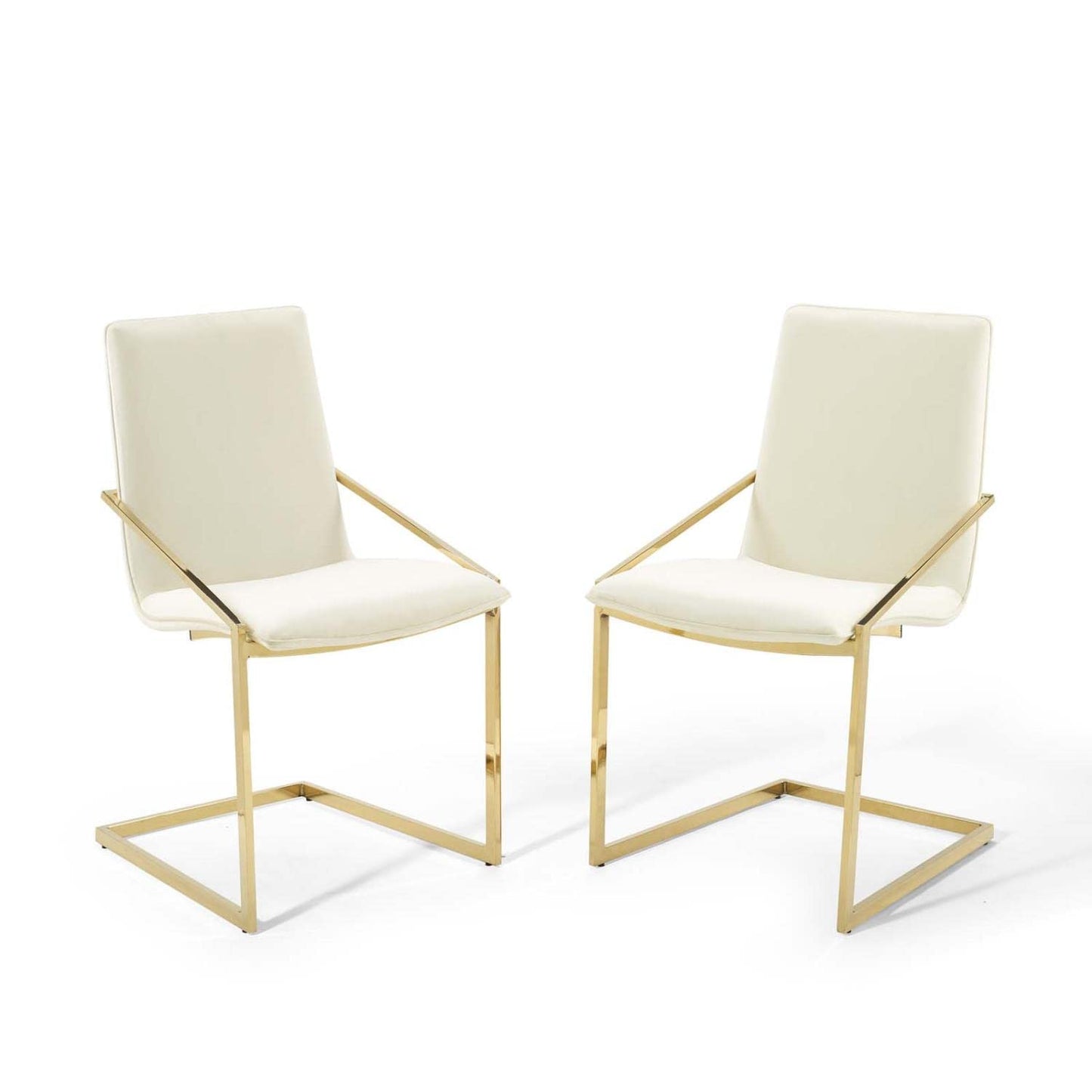 home office desk chairs | CasaFoyer Pitch Performance Velvet Upholstered Dining Armchair Set of 2 | Gold Ivory | Stain-Resistant | Comfortable Foam Padded Seat | Non-Marking Foot Caps | 330 lbs Weight Capacity | casafoyer.myshopify.com