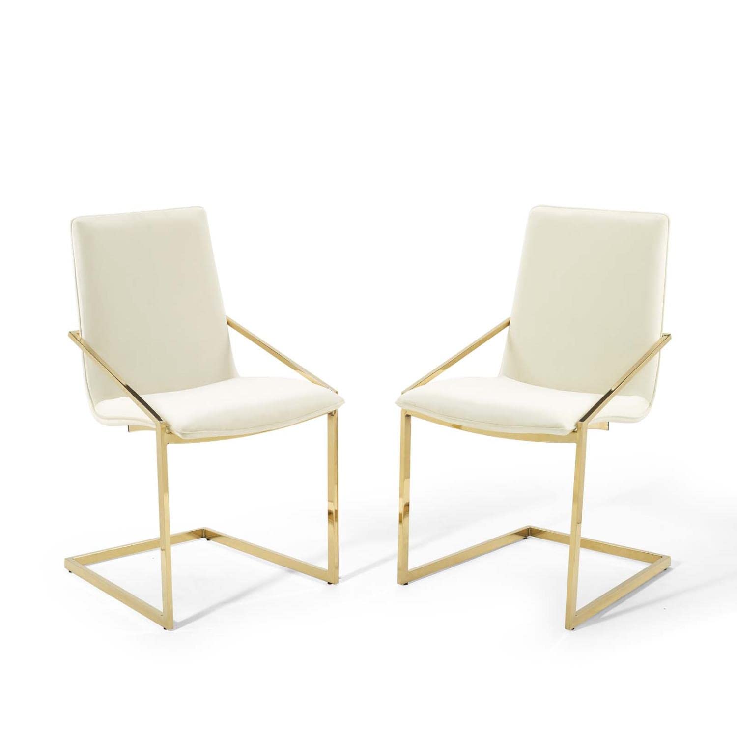 home office desk chairs | CasaFoyer Pitch Performance Velvet Upholstered Dining Armchair Set of 2 | Gold Ivory | Stain-Resistant | Comfortable Foam Padded Seat | Non-Marking Foot Caps | 330 lbs Weight Capacity | casafoyer.myshopify.com
