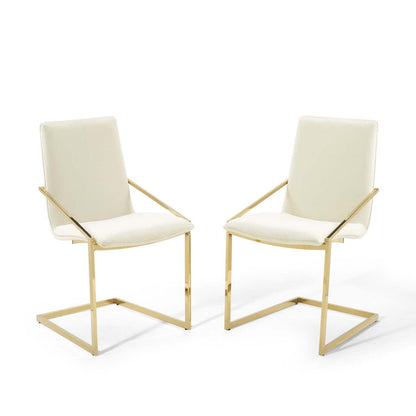 home office desk chairs | CasaFoyer Pitch Performance Velvet Upholstered Dining Armchair Set of 2 | Gold Ivory | Stain-Resistant | Comfortable Foam Padded Seat | Non-Marking Foot Caps | 330 lbs Weight Capacity | casafoyer.myshopify.com