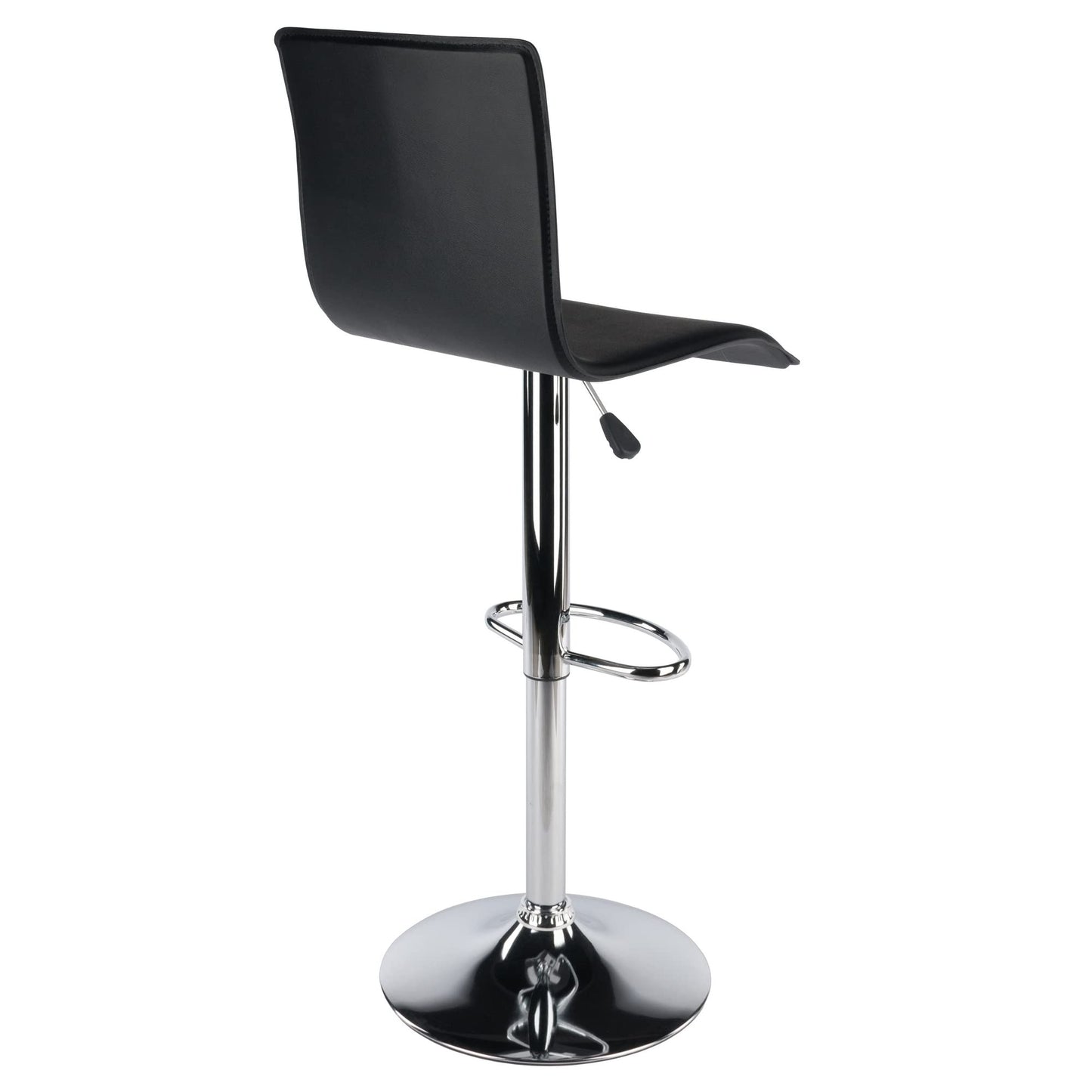 STOOL_SEATING | CasaFoyer  Wood High Back Airlift Adjustable Swivel Stool | Sleek Black Faux Leather Seat | 360 Swivel | Adjustable Height | Footrest | Durable Base | Easy Assembly | Replacement Parts | 16.34 W x 20 D x 45.08 H | 16.7 lbs | casafoyer.myshopify.com