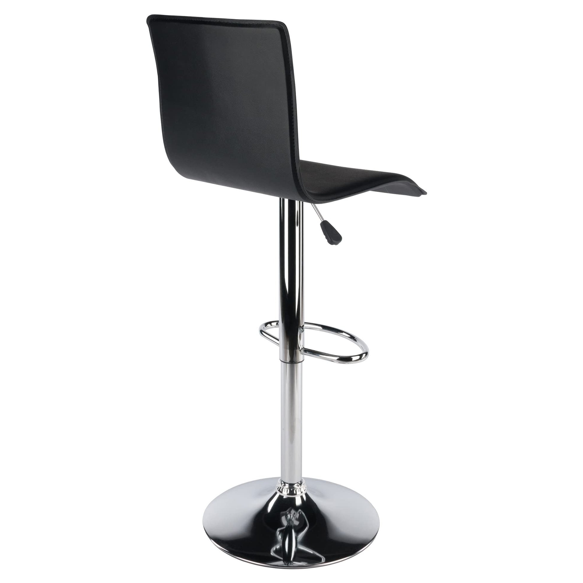 STOOL_SEATING | CasaFoyer  Wood High Back Airlift Adjustable Swivel Stool | Sleek Black Faux Leather Seat | 360 Swivel | Adjustable Height | Footrest | Durable Base | Easy Assembly | Replacement Parts | 16.34 W x 20 D x 45.08 H | 16.7 lbs | casafoyer.myshopify.com