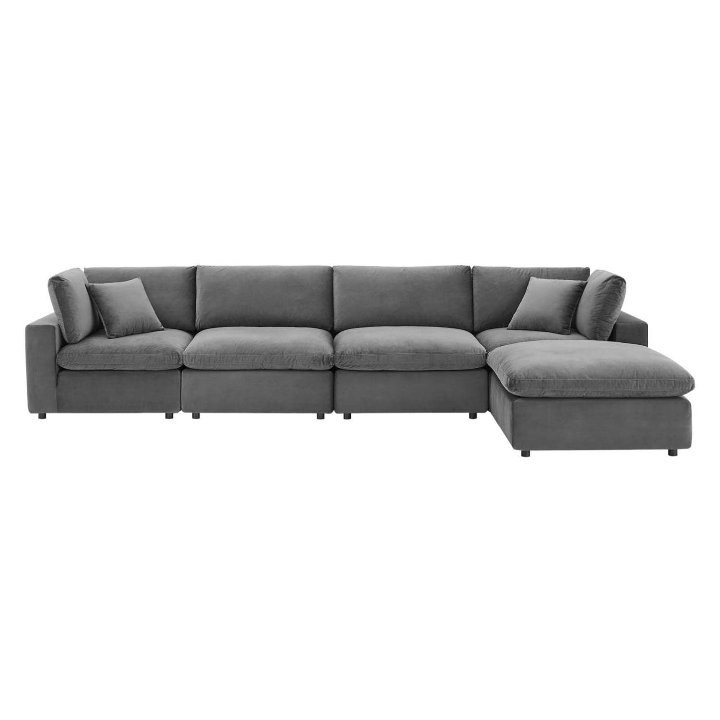kitchen and dining room sets | CasaFoyer Commix Sectional Sofa | Luxurious & Inviting | Stain-Resistant Velvet | Solid Wood Construction | Foam Padded Cushions | Gray | casafoyer.myshopify.com