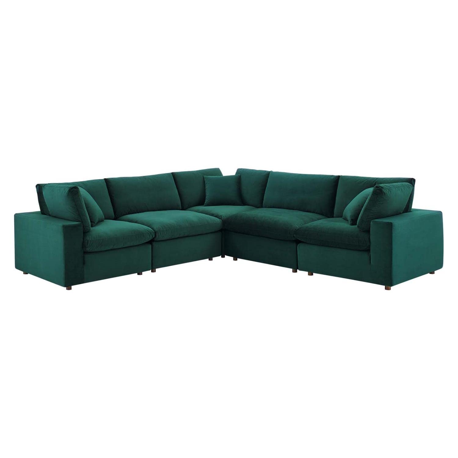 kitchen and dining room sets | CasaFoyer Commix | Luxurious Sectional Sofa | Plush Comfort | Stain-Resistant Velvet | Solid Wood Construction | 5-Piece Set | Green | casafoyer.myshopify.com
