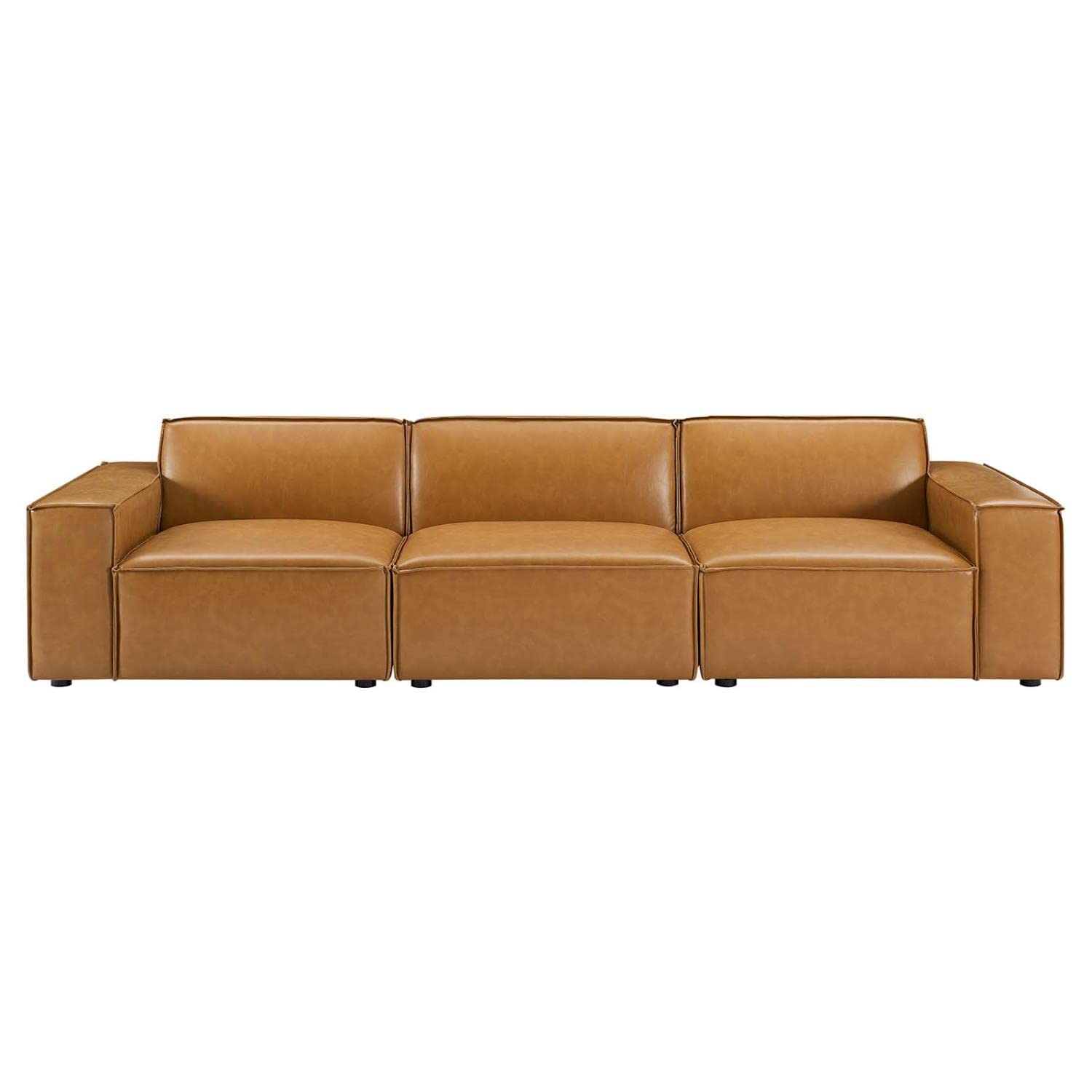 kitchen and dining room sets | CasaFoyer Restore Vegan Leather Sofa | Luxurious 3-Piece Lounge Furniture | Foam Padding & French Piping | Tan | casafoyer.myshopify.com
