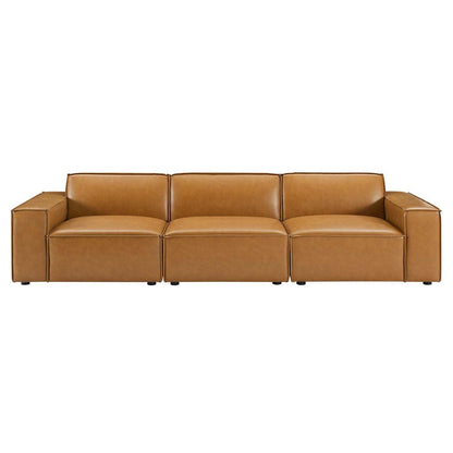 kitchen and dining room sets | CasaFoyer Restore Vegan Leather Sofa | Luxurious 3-Piece Lounge Furniture | Foam Padding & French Piping | Tan | casafoyer.myshopify.com