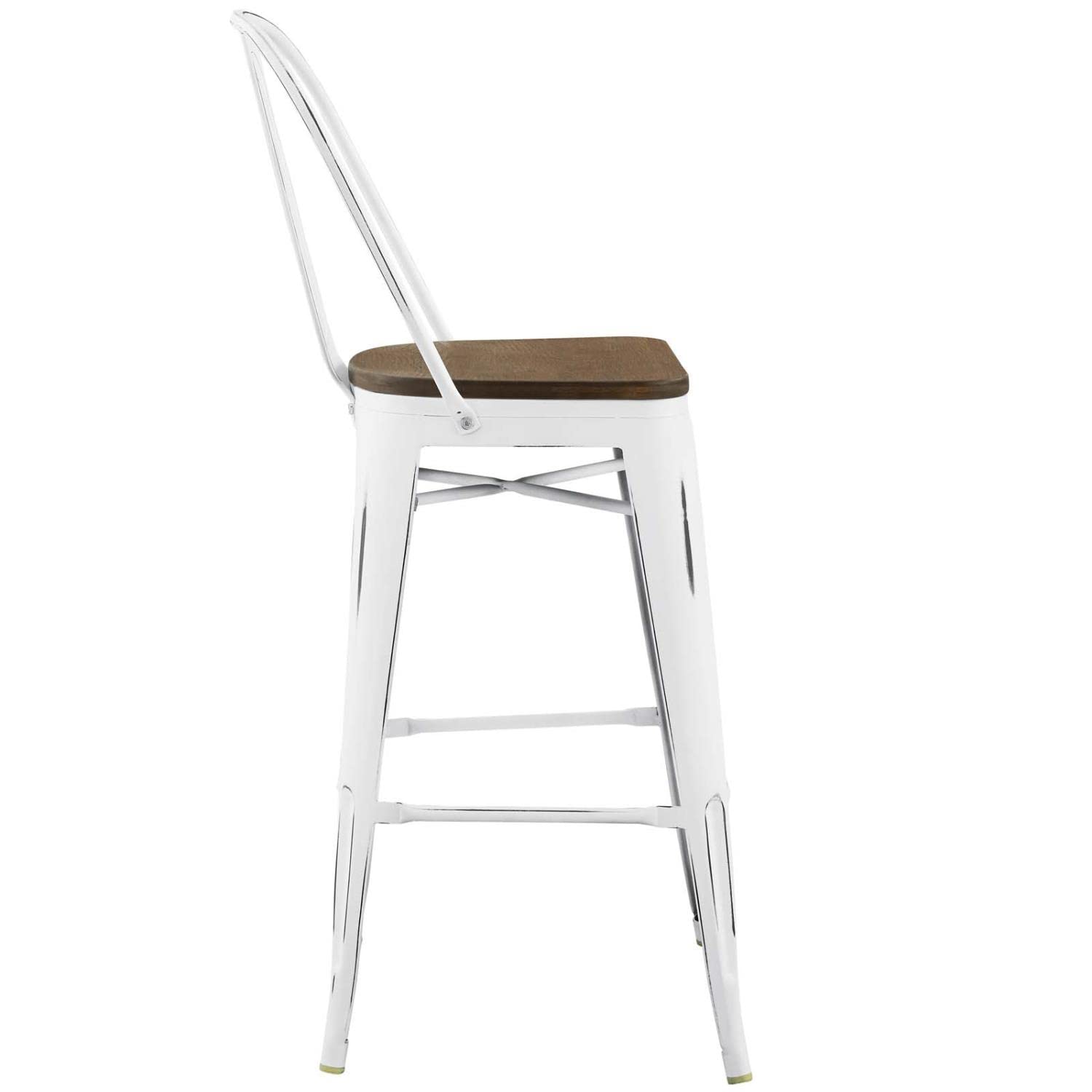 barstools | CasaFoyer Promenade Side Bamboo & Metal Bar Stool | Vintage Steel Finish | Industrial Modern Design | Ideal for Breakfast Nook or Bar Area | Complete Set | casafoyer.myshopify.com