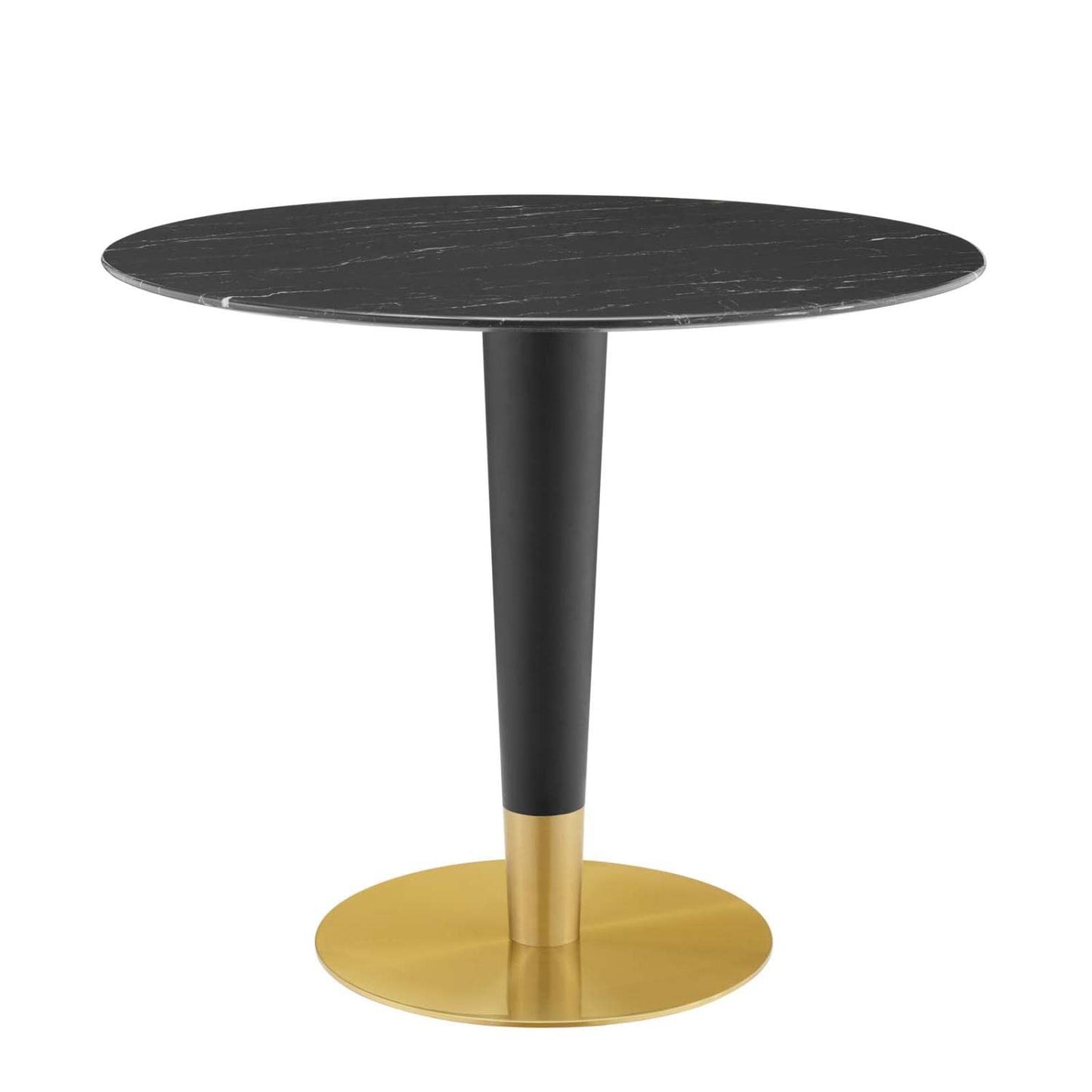 patio dining tables | CasaFoyer Zinque Dining Table | 36 Artificial Marble Top | Modern Mid-Century Design | Gold Black Base | Easy to Clean | Perfect for Entertaining or Everyday Dining | casafoyer.myshopify.com