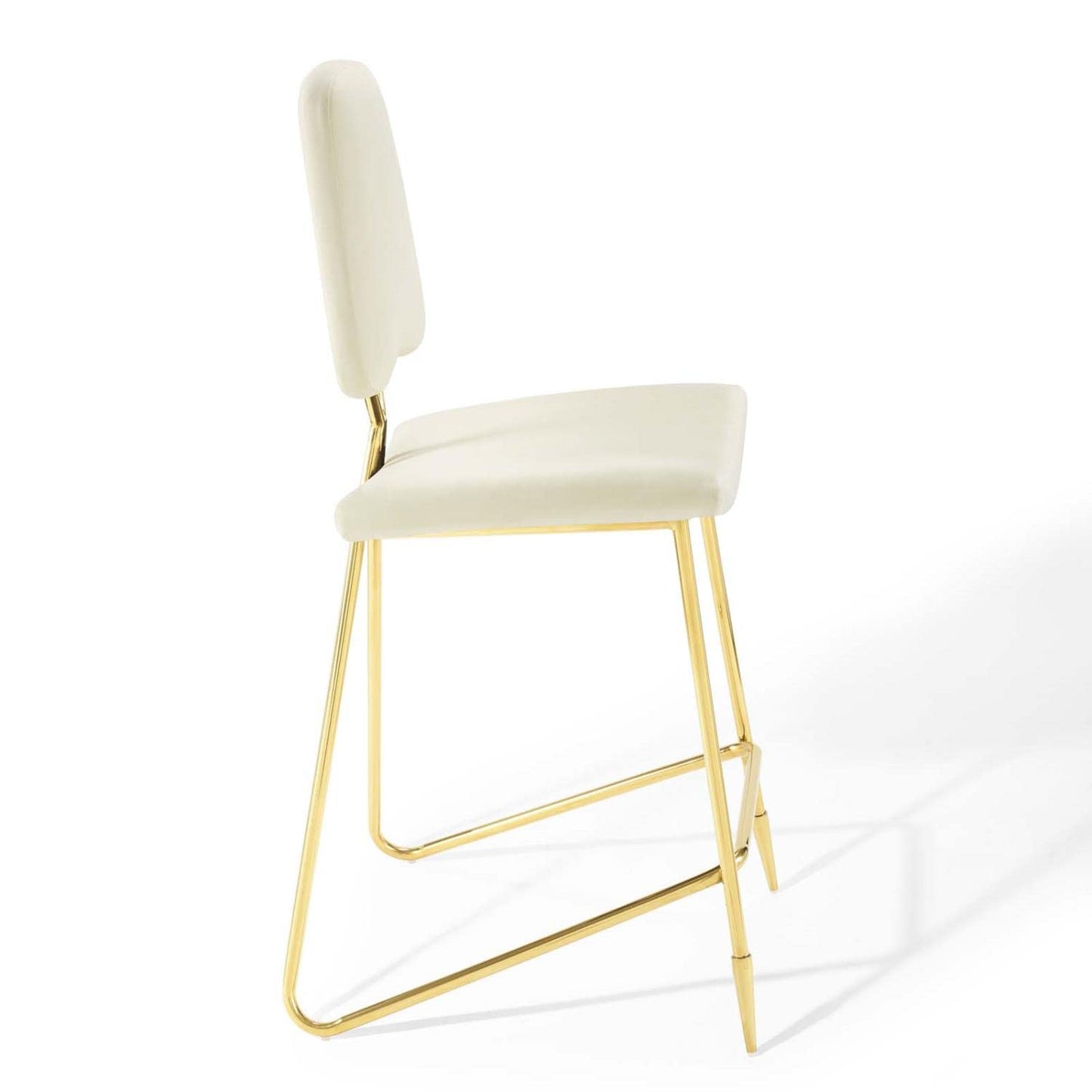 barstools | CasaFoyer Ponder Upholstered Performance Velvet Dining Room Bar Stool | Comfortable & Durable | Gold Stainless Steel Base | Set of 1 | casafoyer.myshopify.com