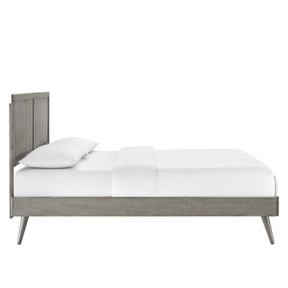 Bed | CasaFoyer Alana Wood Full Platform Bed | Retro Design | Durable Construction | No Box Spring Needed | Gray | casafoyer.myshopify.com