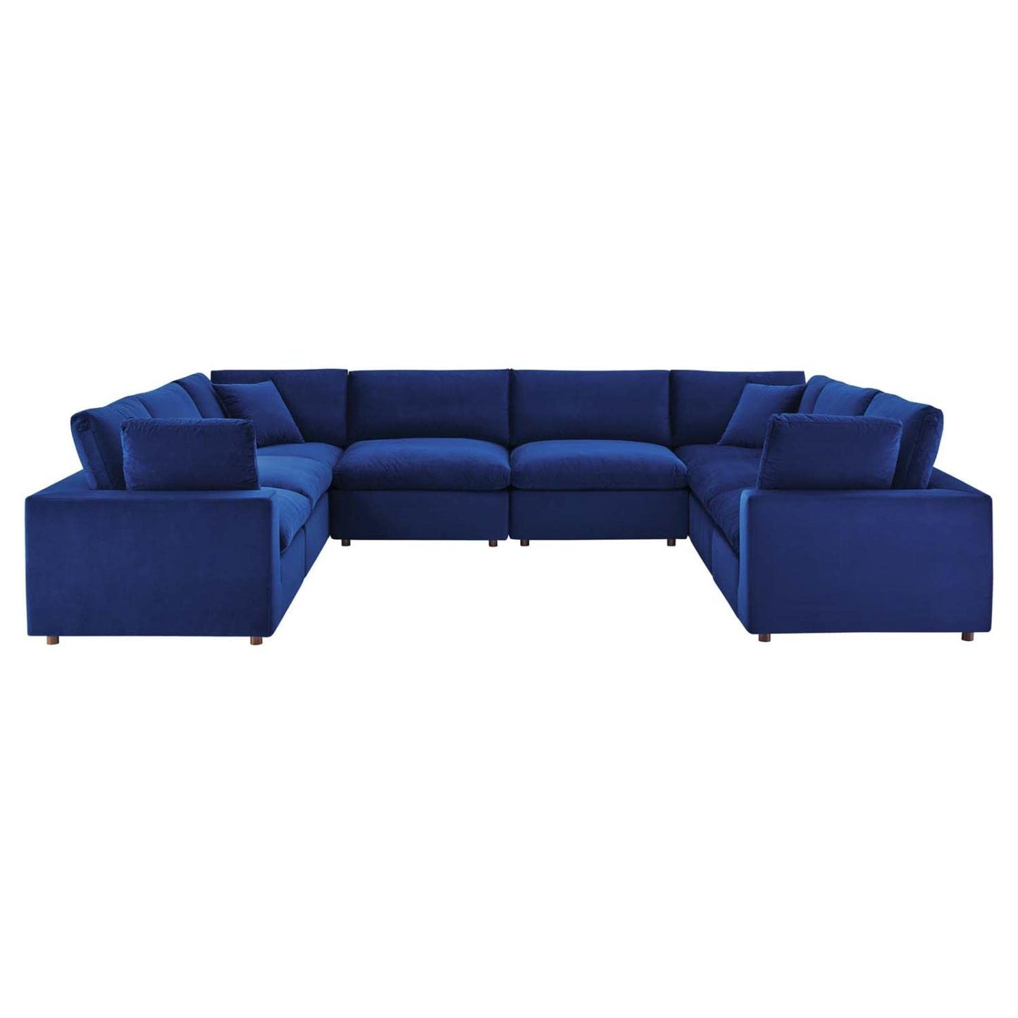 kitchen and dining room sets | CasaFoyer Commix Sectional Sofa | Plush Comfort | Stain-Resistant Velvet | Solid Wood Construction | Overstuffed Feather Cushions | 8-Piece Set | Navy | casafoyer.myshopify.com