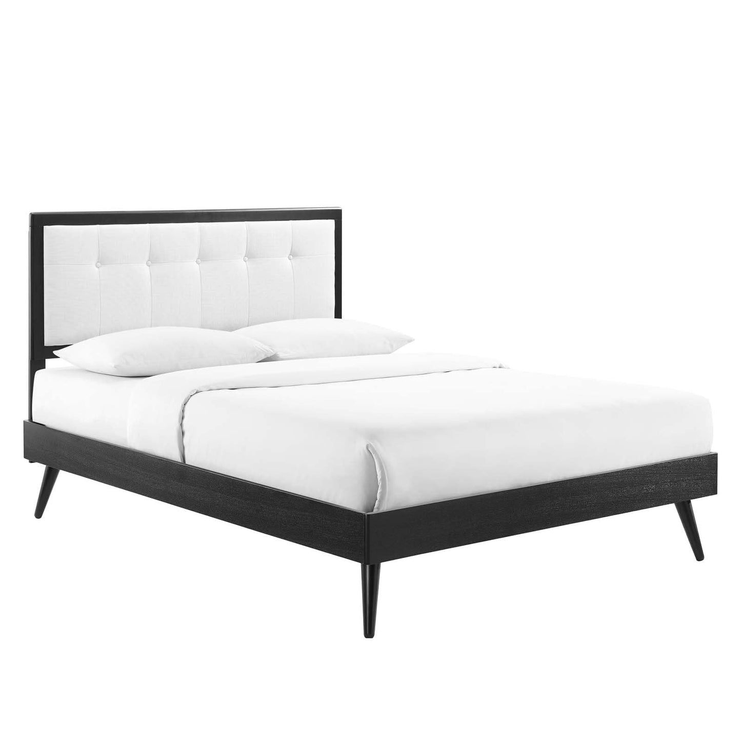 adjustable bed bases | CasaFoyer Willow Tufted Wood Full Platform Bed | Mid-Century Design | Upholstered Headboard | Wood Frame | Button Tufted Accents | Durable Construction | Splayed Rubberwood Legs | No Box Spring Needed | Draper Tufted Headboard | Margo Platform Bed Frame | casafoyer.myshopify.com