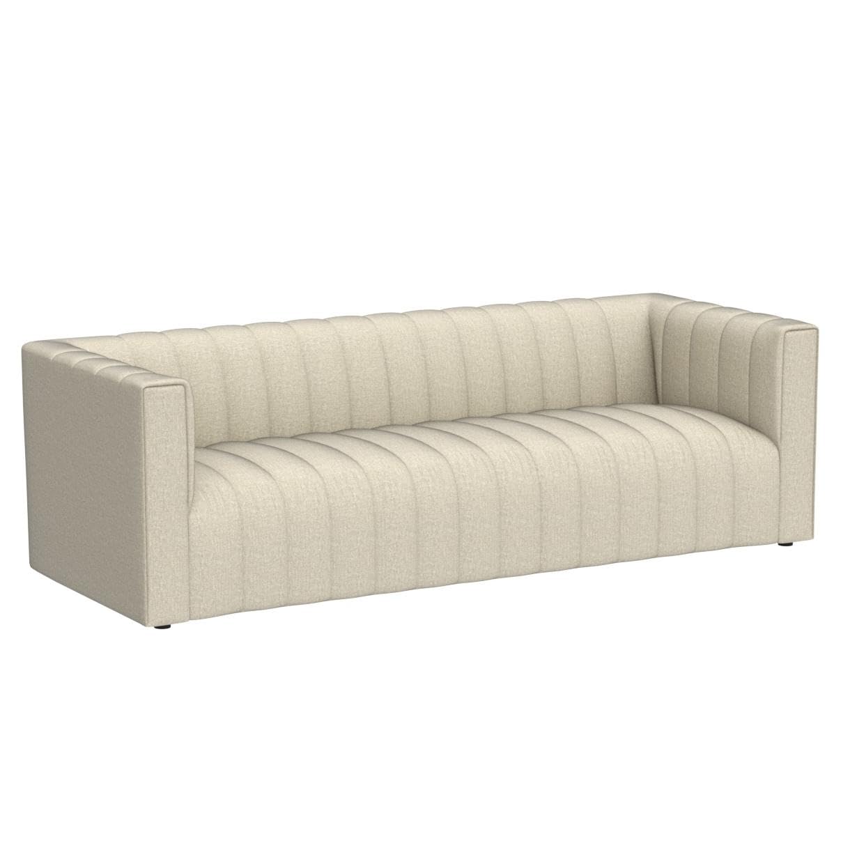 sofas | CasaFoyer Reflection Channel Tufted Fabric Upholstered Sofa | Timeless Charm | Retro Modern Design | Comfortable & Durable | Soft Polyester Upholstery | Sturdy Wood Frame | Versatile & Stylish | Weight Capacity 1323 lbs | casafoyer.myshopify.com