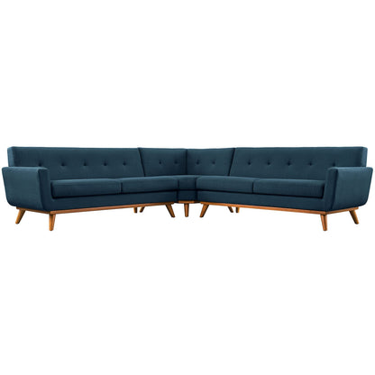 sofas | CasaFoyer Engage Living Room Set | Gently Curved Design | Dual Cushions | Perfect for Lounging & Conversations | Stylish Buttons | Solid Base | Includes Corner Sofa & Loveseats | casafoyer.myshopify.com