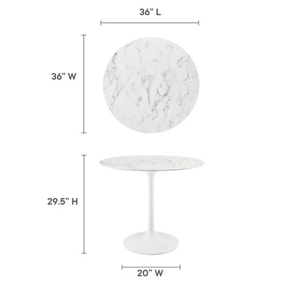 patio dining tables | CasaFoyer Lippa 36 Marble Dining Table | Sleek Contemporary Design | Organic Shape | Scratch Resistant Finish | Tapered Metal Base | casafoyer.myshopify.com