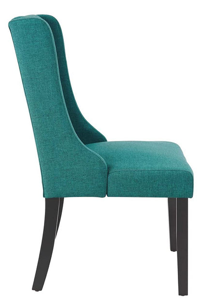 home office desk chairs | CasaFoyer Renew Fabric Dining Chairs - Set of 2 | Elegant Art Deco Style | Soft Upholstery & Channel Tufting | Durable Construction | Luxurious Seating | Black Legs with Floor Protection | Ideal for Dining, Kitchen, Living Room, Office | Teal | casafoyer.myshopify.com