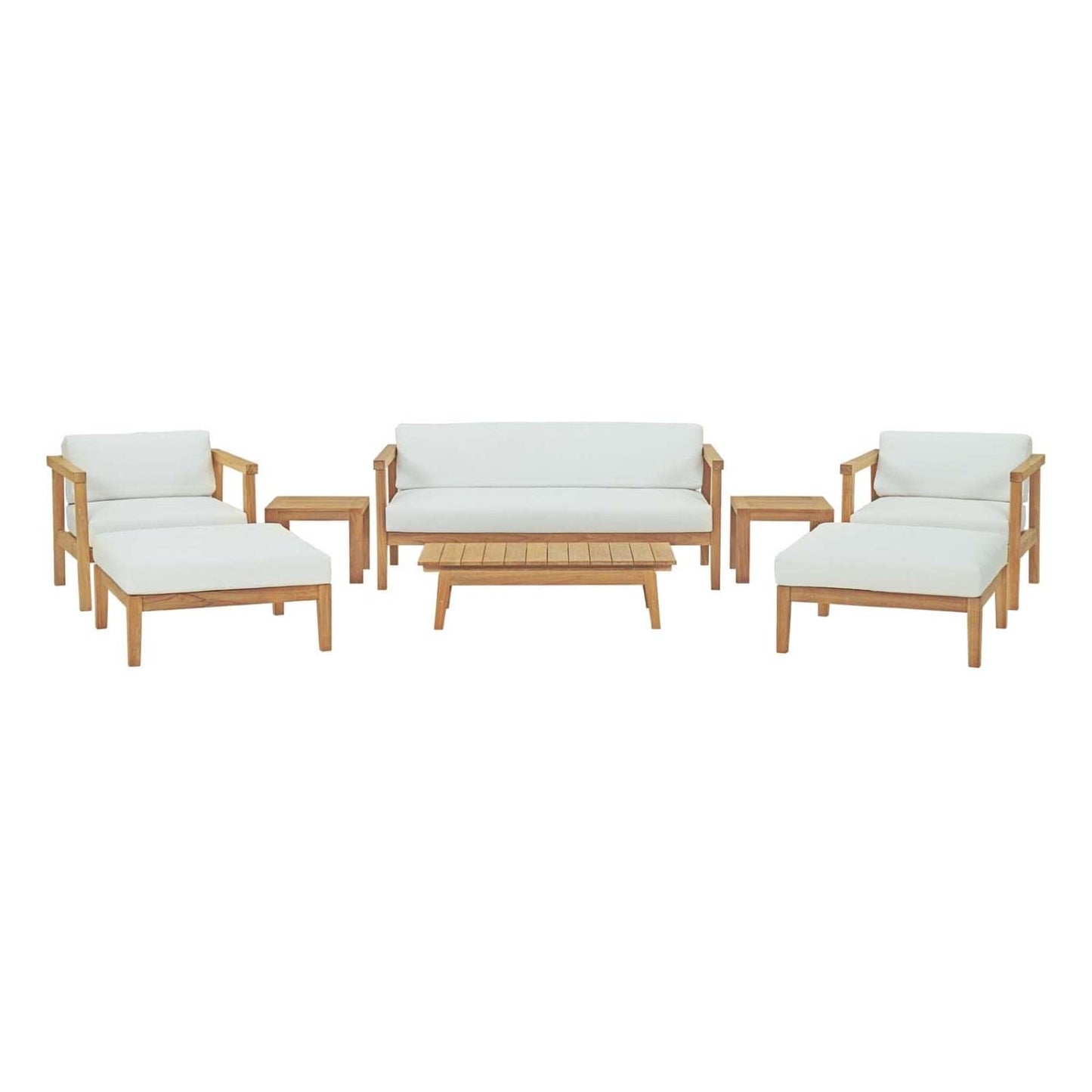 ottomans | CasaFoyer Bayport Teak Outdoor Collection | Durable & Versatile Furniture Set | Loveseat, Armchairs, Ottomans, Coffee Table, Side Tables | Assembly Required | casafoyer.myshopify.com