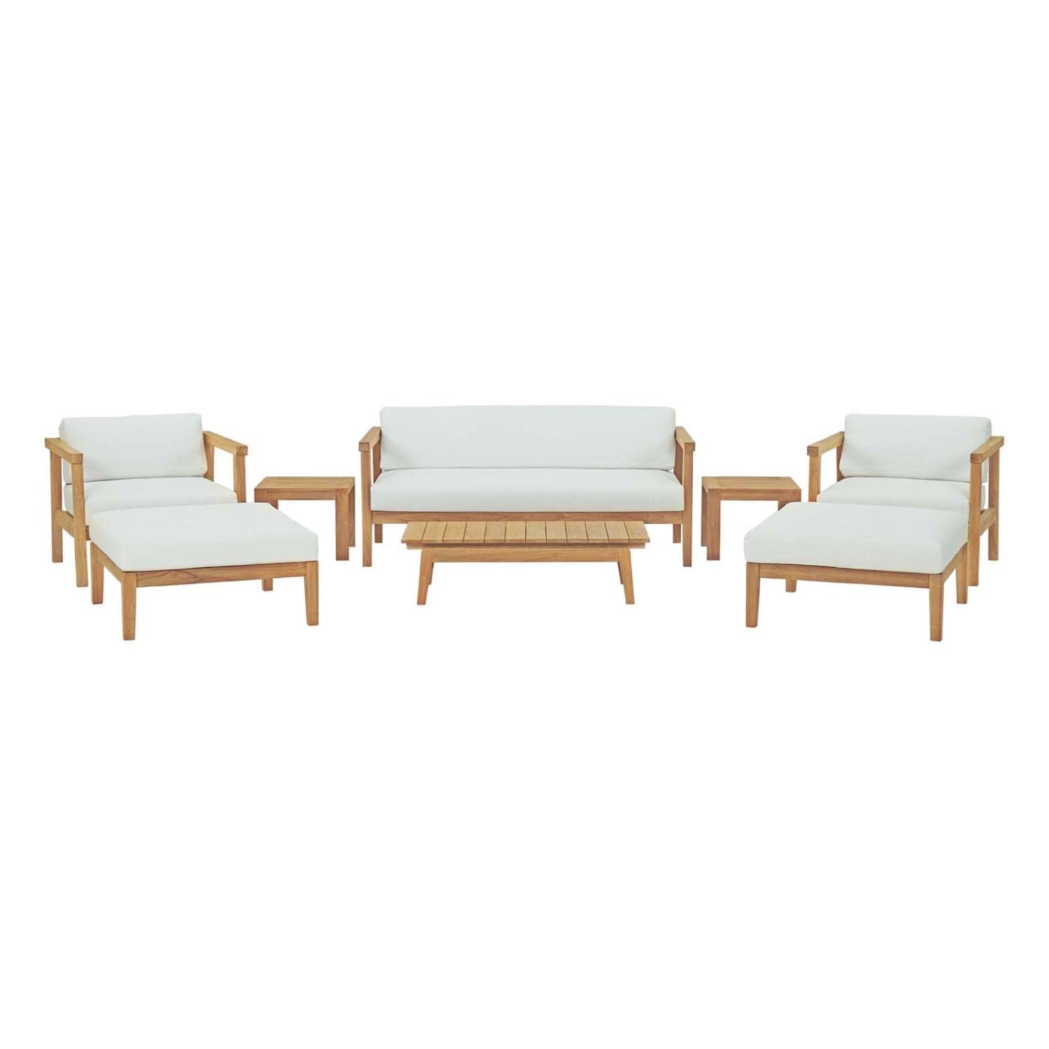 ottomans | CasaFoyer Bayport Teak Outdoor Collection | Durable & Versatile Furniture Set | Loveseat, Armchairs, Ottomans, Coffee Table, Side Tables | Assembly Required | casafoyer.myshopify.com