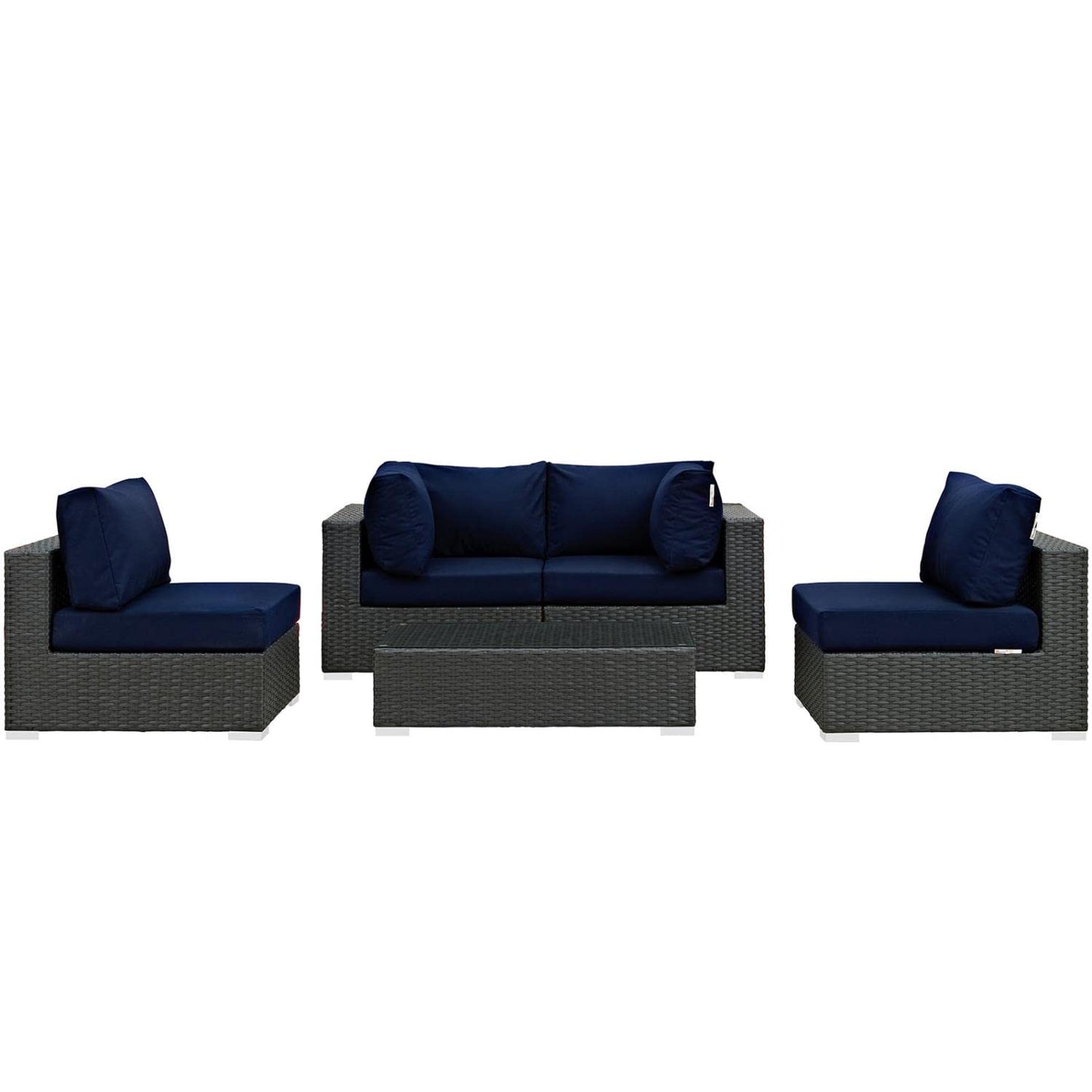 kitchen and dining room sets | CasaFoyer Sojourn Outdoor Patio Furniture Set | Sunbrella Cushions | Synthetic Rattan | UV Protection | Aluminum Frame | Coffee Table, Armless Chairs, Corners | casafoyer.myshopify.com