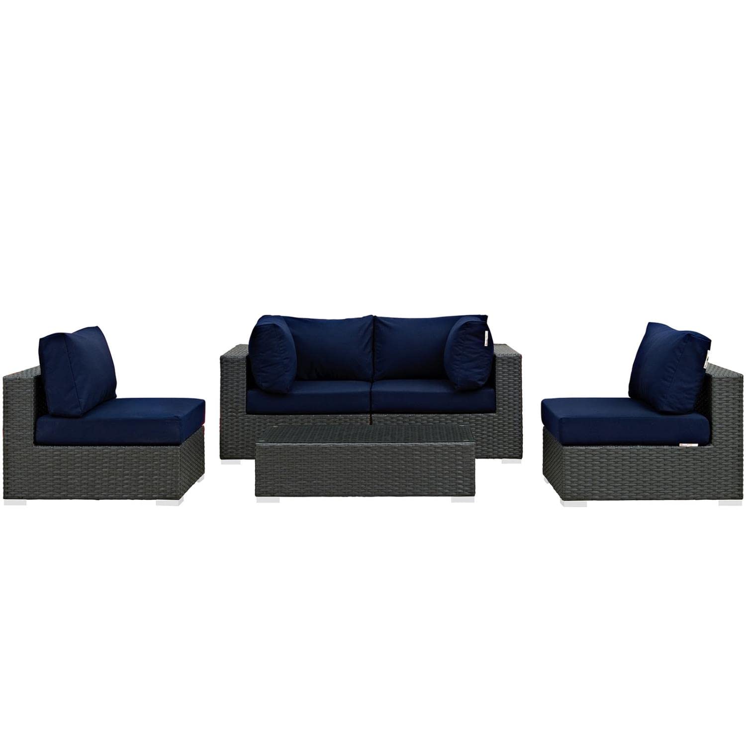 kitchen and dining room sets | CasaFoyer Sojourn Outdoor Patio Furniture Set | Sunbrella Cushions | Synthetic Rattan | UV Protection | Aluminum Frame | Coffee Table, Armless Chairs, Corners | casafoyer.myshopify.com