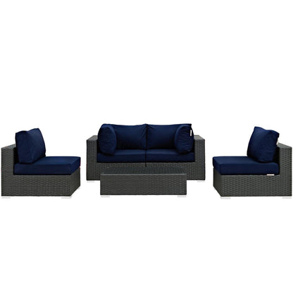 kitchen and dining room sets | CasaFoyer Sojourn Outdoor Patio Furniture Set | Sunbrella Cushions | Synthetic Rattan | UV Protection | Aluminum Frame | Coffee Table, Armless Chairs, Corners | casafoyer.myshopify.com