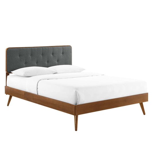 adjustable bed bases | CasaFoyer Bridgette Tufted Wood Full Platform Bed | Retro Charm | Mid-Century Design | Sturdy Construction | No Box Spring Needed | Walnut Charcoal | casafoyer.myshopify.com