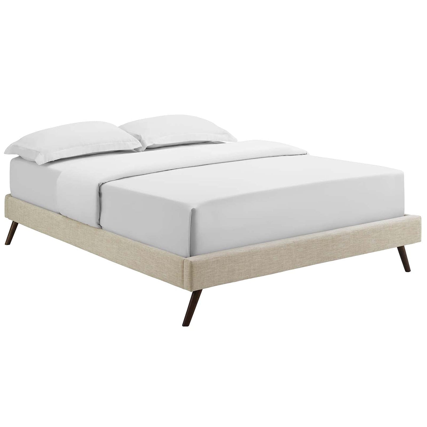 Bed | CasaFoyer Loryn Platform Bed | Solid Wood Frame | Polyester Upholstery | No Box Spring Needed | Memory Foam Compatible | Stylish Headboard Options | Modern Bedroom Décor | casafoyer.myshopify.com