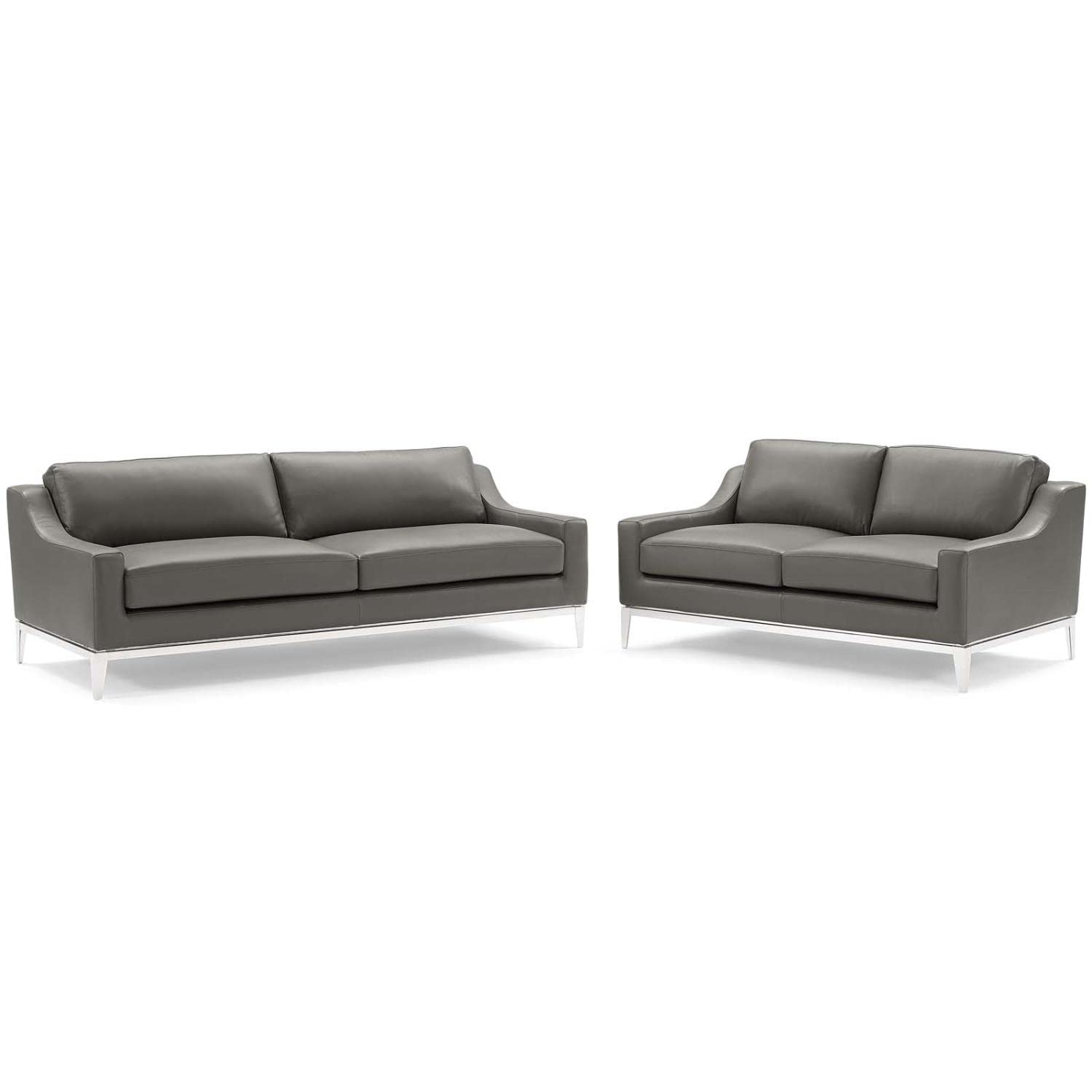 kitchen and dining room sets | CasaFoyer Sophisticated Harness Sofa & Loveseat Set | Leather Upholstery | Ultimate Comfort | Stainless Steel Frame | Non-Marking Foot Caps | Vintage & Contemporary Home | Removable Cushions | Weight Capacity: 900 lbs & 600 lbs | Gray | casafoyer.myshopify.com