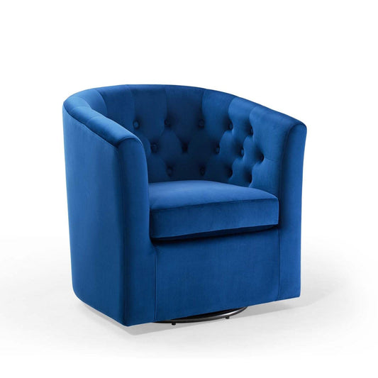home office desk chairs | CasaFoyer Prospect Performance Velvet Swivel Armchair | Modern Design | Stain-Resistant Fabric | Tufted Accents | Retro Modern Charm | Comfortable & Sturdy | Navy | casafoyer.myshopify.com