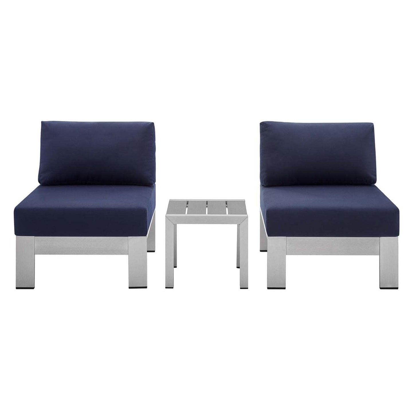kitchen and dining room sets | CasaFoyer Shore Aluminum 3 Piece Outdoor Patio Furniture Set | Sturdy Anodized Frames | Sunbrella Fabric Cushions | Perfect for Casual Gatherings | casafoyer.myshopify.com