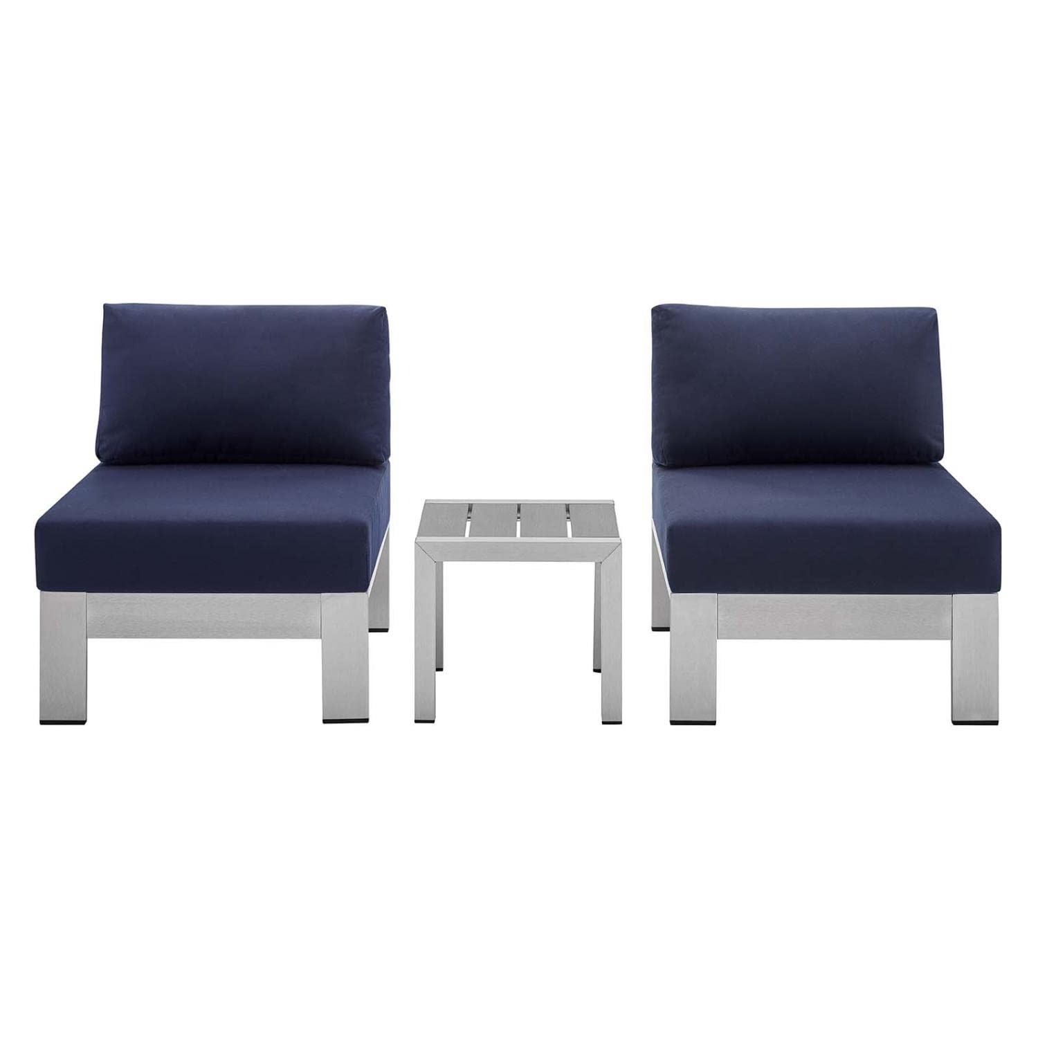 kitchen and dining room sets | CasaFoyer Shore Aluminum 3 Piece Outdoor Patio Furniture Set | Sturdy Anodized Frames | Sunbrella Fabric Cushions | Perfect for Casual Gatherings | casafoyer.myshopify.com