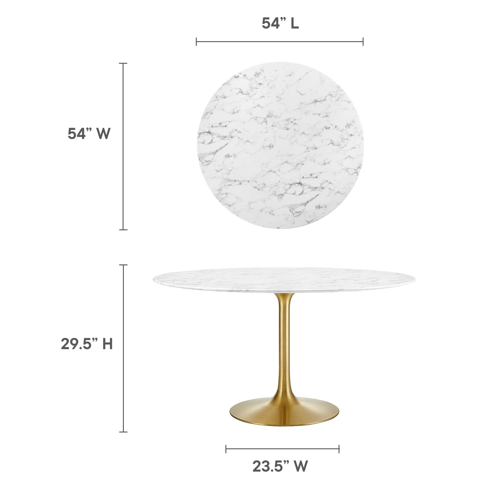 patio dining tables | CasaFoyer Lippa 54 Round Dining Table | Timeless Modernism | Artificial Marble Top | Scratch Resistant Finish | Gold White | casafoyer.myshopify.com