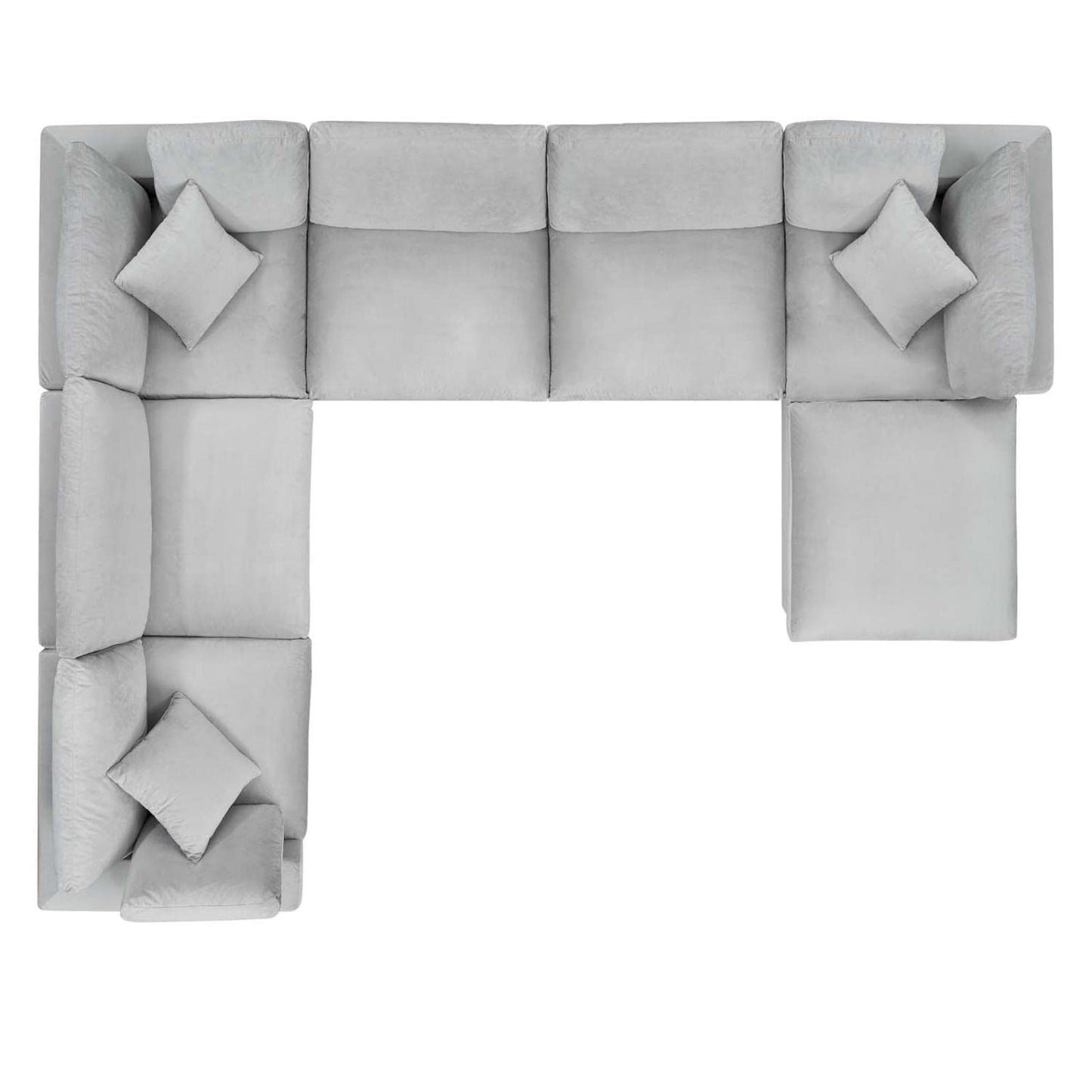 sofas | CasaFoyer Commix Luxurious Sectional Sofa | Plush Comfort | Stain-Resistant Velvet | Solid Wood Construction | 7-Piece Set with Ottoman | Light Gray | casafoyer.myshopify.com
