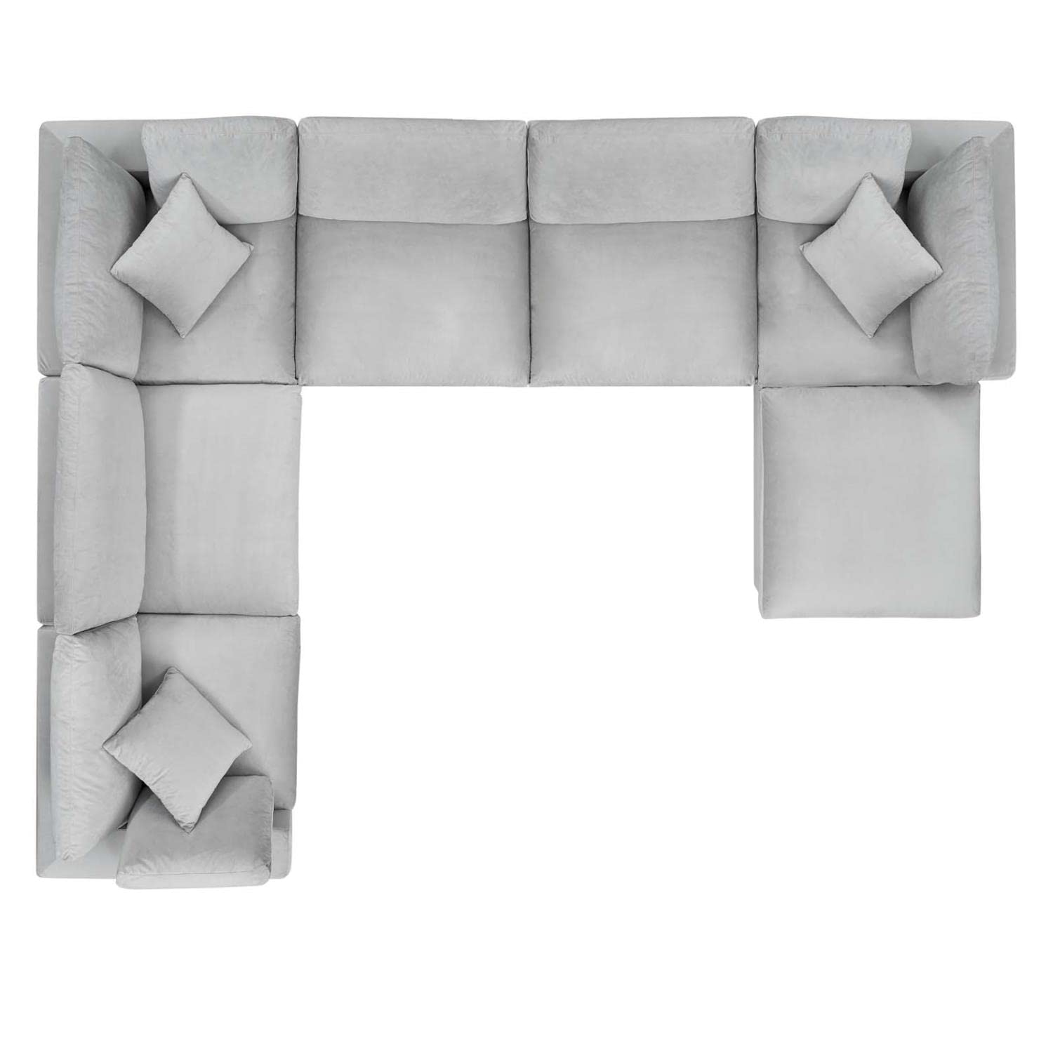 sofas | CasaFoyer Commix Luxurious Sectional Sofa | Plush Comfort | Stain-Resistant Velvet | Solid Wood Construction | 7-Piece Set with Ottoman | Light Gray | casafoyer.myshopify.com